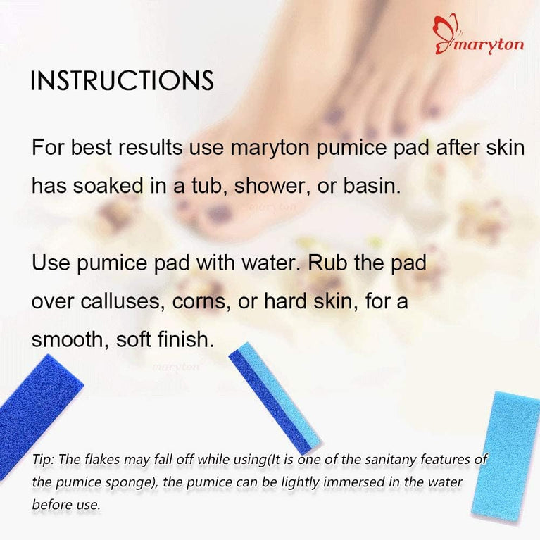 Blue Dual-Sided Foot Pumice Stones for Callus Removal and Skin Exfoliation - Pack of 4