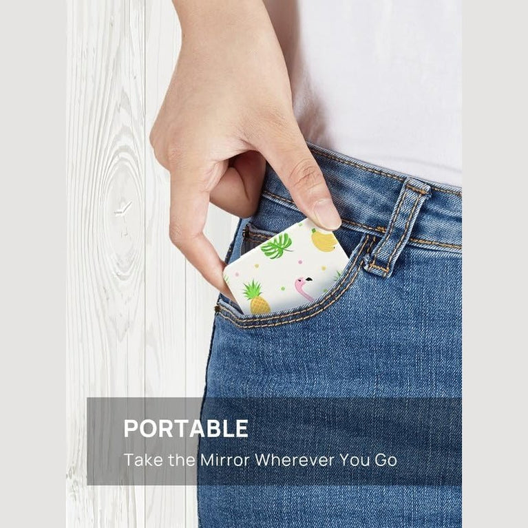 Square Compact Makeup Mirror with Magnetic Closure