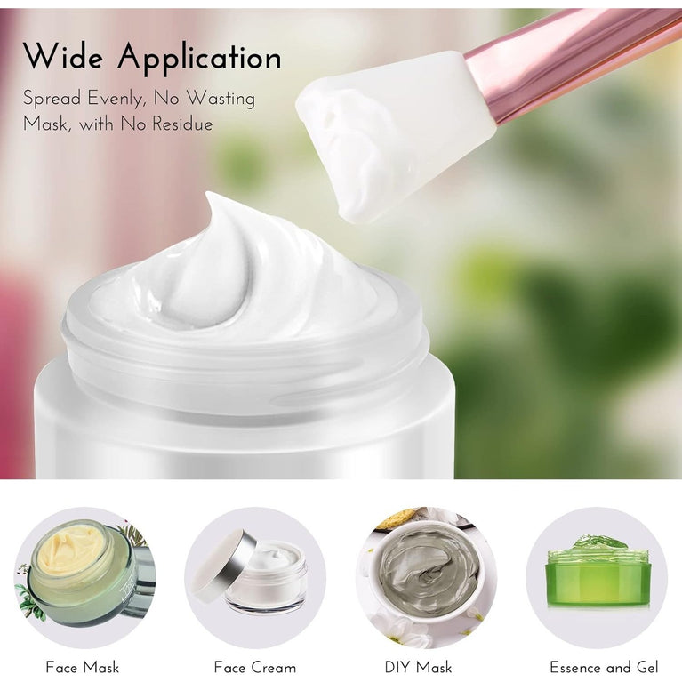 2-Pack Silicone Facial Mask Application Brushes with Marble Plastic Handles for Mud, Clay, Charcoal Masks