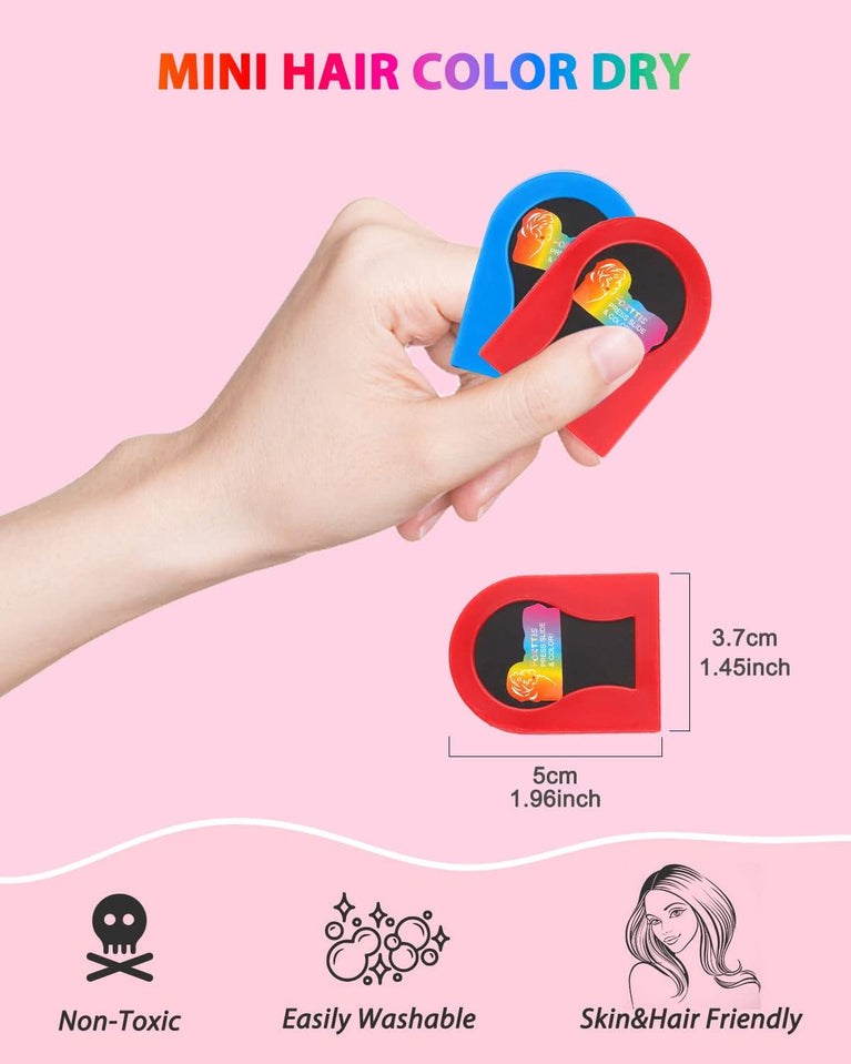 Colorful Hair Chalk Set for Kids and Women - Vibrant Temporary Hair Dye Kit for Parties, Cosplay, and Holidays