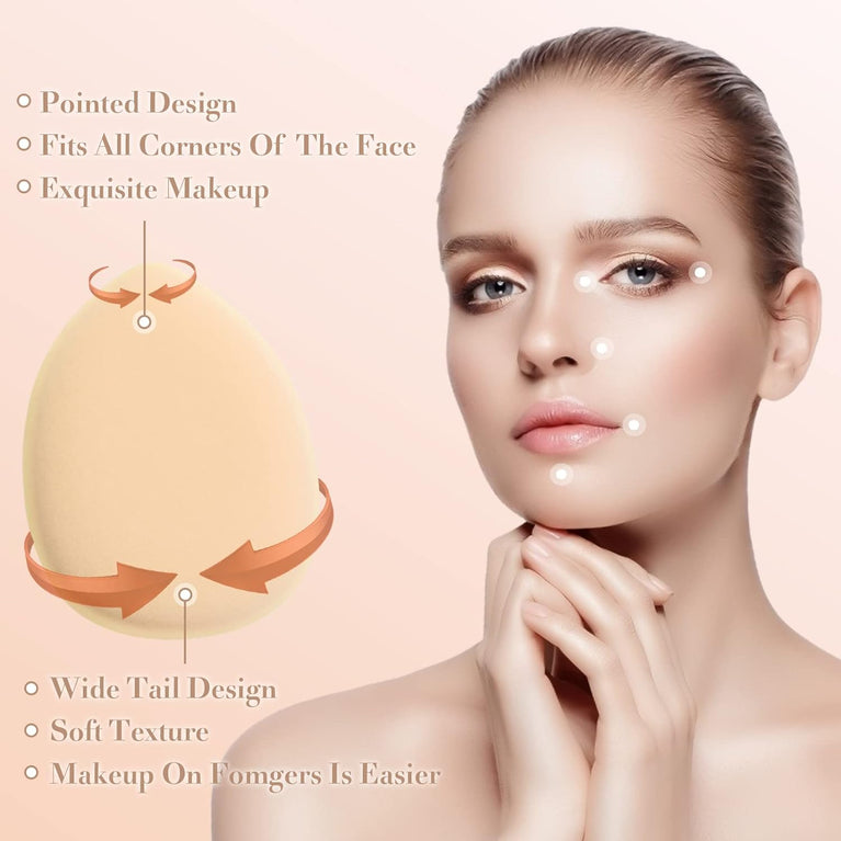 12-Pack Multi-Color Mini Beauty Blender Set with Finger Strap - Makeup Sponges for Flawless Application of Liquid & Dry Products