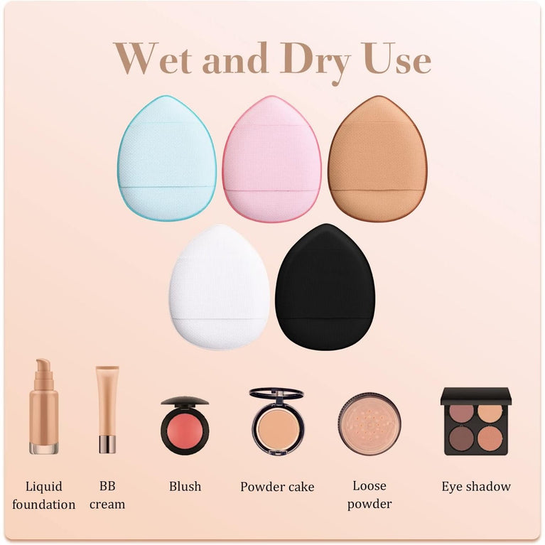 12-Pack Multi-Color Mini Beauty Blender Set with Finger Strap - Makeup Sponges for Flawless Application of Liquid & Dry Products