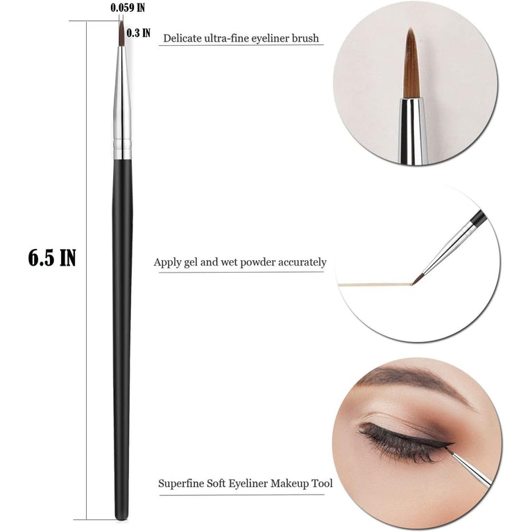 3x Precision Eye Liner Brushes Set, Professional Fine Point Eyeliner Makeup Tools