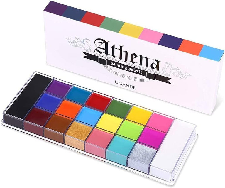 Pro-Series 20-Shade Body & Face Paint Palette – Non-Toxic, Intense Pigmentation, Smudge-Proof and Durable – Ideal for Halloween, Festivals, Parties, and Stage Performances