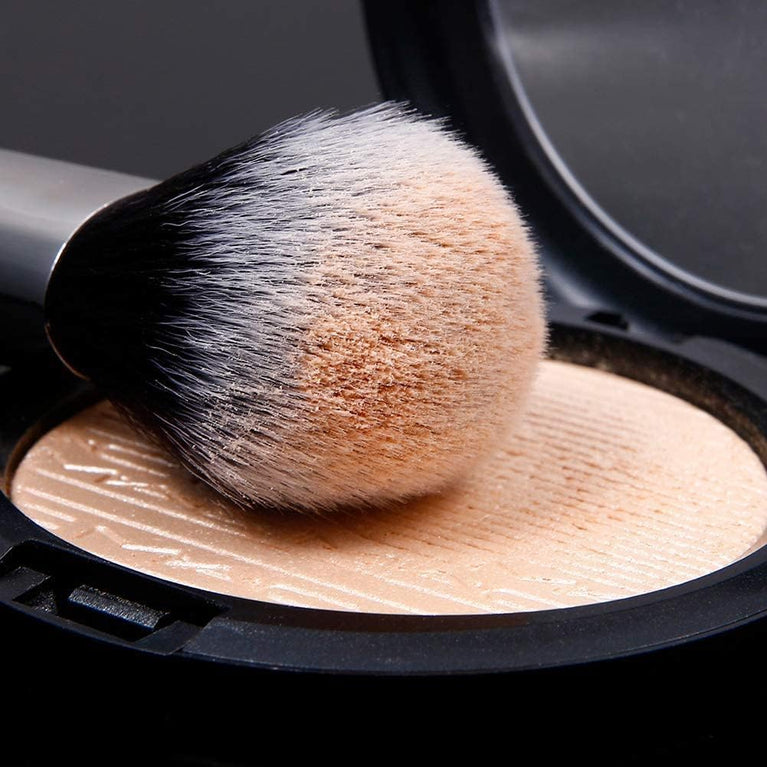 3-Piece Makeup Brush Set – White – Powder, Concealer and Blush Brushes, Vegan