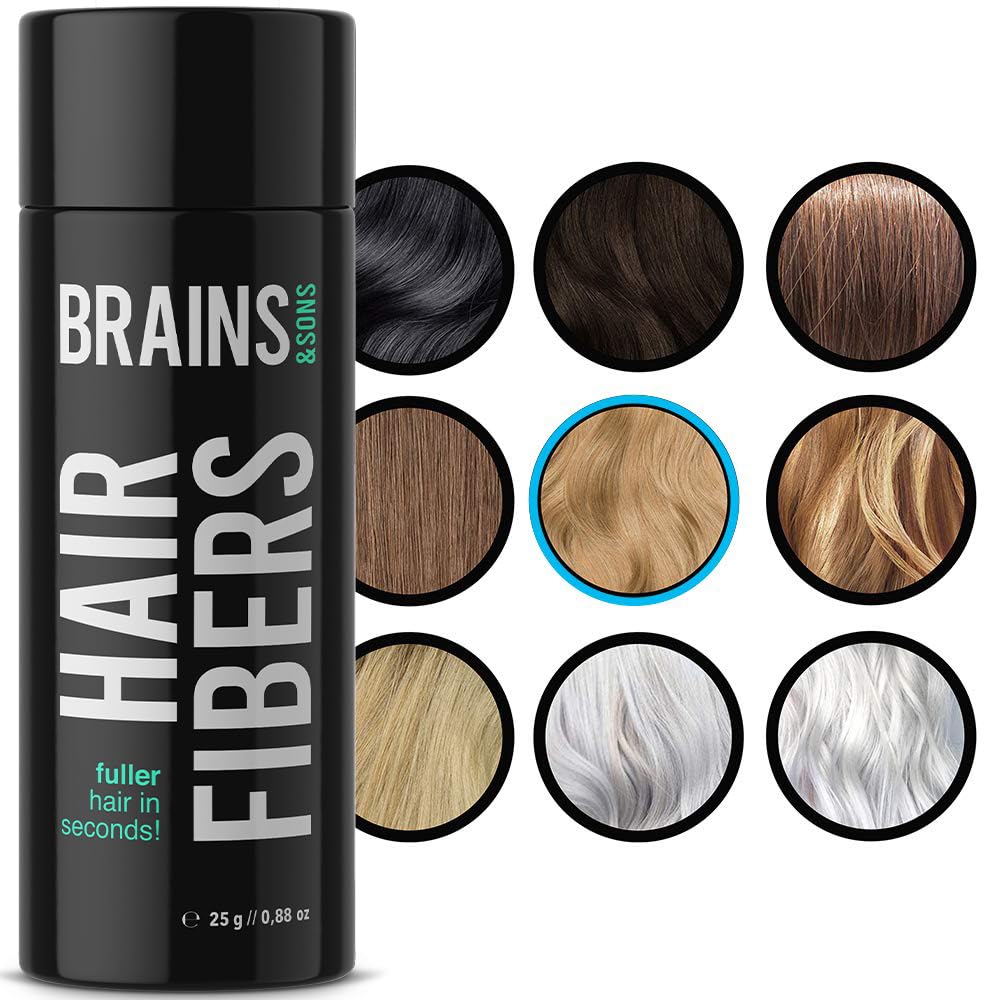 Thickening Hair Fibers by Brains & Son - Instantly Conceals Hair Loss and Thinning - Natural Keratin Powder (DARK BROWN)