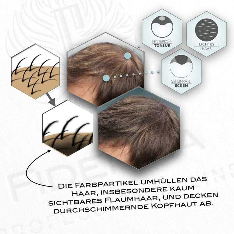 Fidentia Hair Shader Dark Brown Powder for Root Touch-Up and Grey Coverage