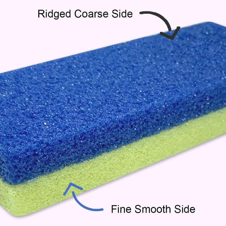 Blue Dual-Sided Foot Pumice Stones for Callus Removal and Skin Exfoliation - Pack of 4