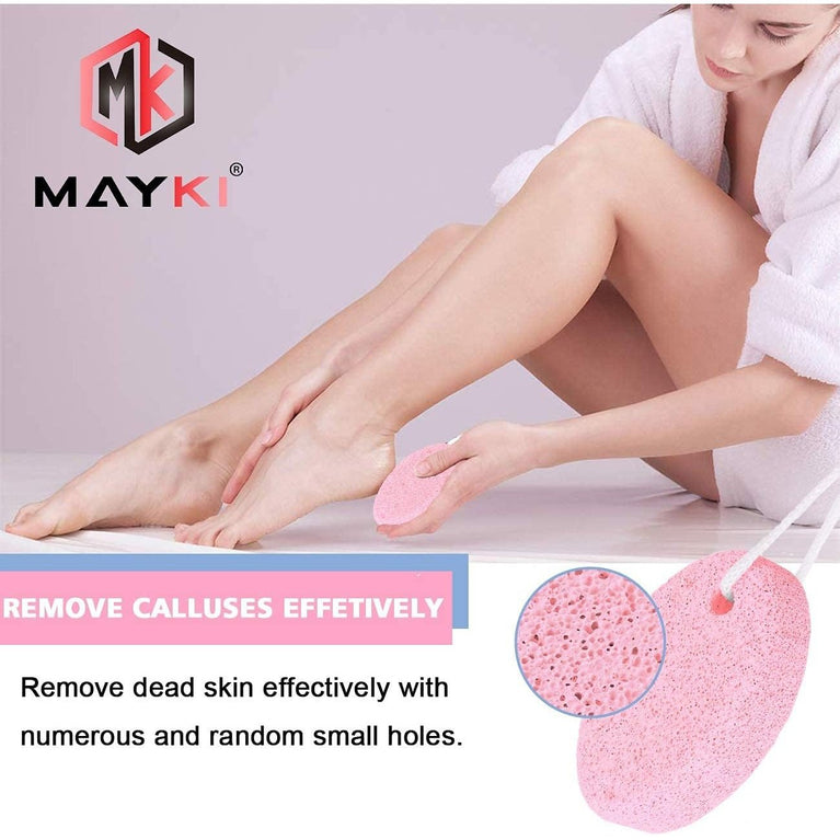 MAYKI Natural Lava Pumice Stone Duo for Feet, Hands & Body - Effective Callus Remover & Foot Scrubber, Perfect for Men & Women's Dead or Hard Skin Care