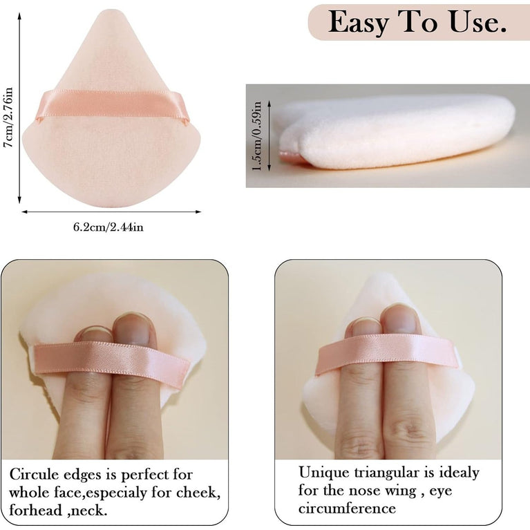 Cosmetic Foundation Sponge Blender Set - 6 Pack Luxurious Powder Puffs in Nude for Precision Makeup Application