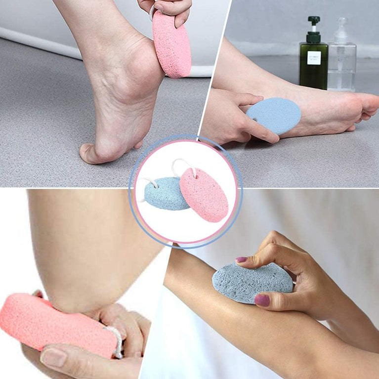 MAYKI Natural Lava Pumice Stone Duo for Feet, Hands & Body - Effective Callus Remover & Foot Scrubber, Perfect for Men & Women's Dead or Hard Skin Care