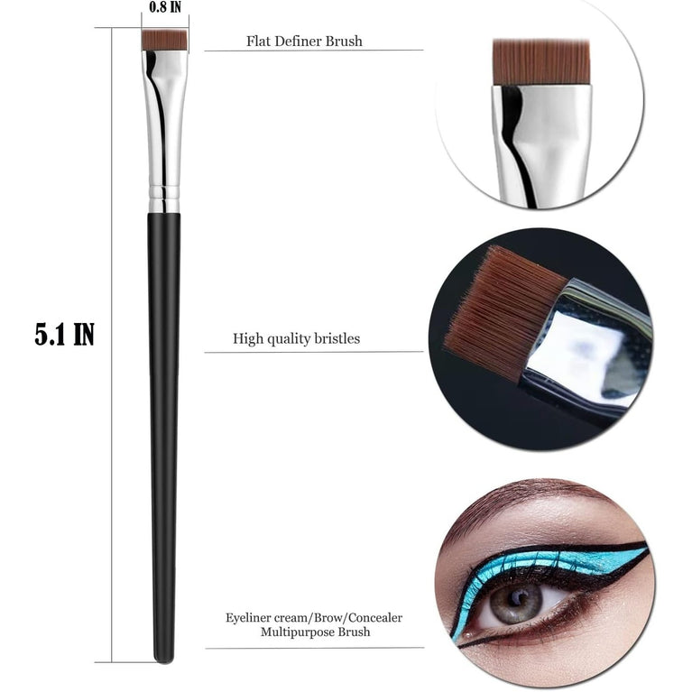 3x Precision Eye Liner Brushes Set, Professional Fine Point Eyeliner Makeup Tools