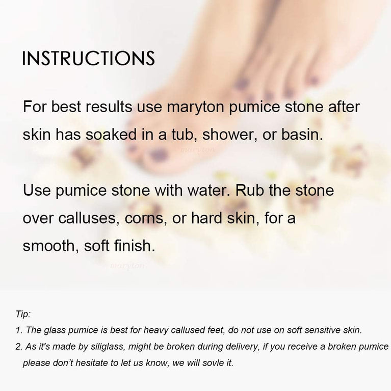 Maryton Dual-Sided Siliglass Foot Pumice Stone - Professional Callus Remover and Skin Smoother Pedicure Tool
