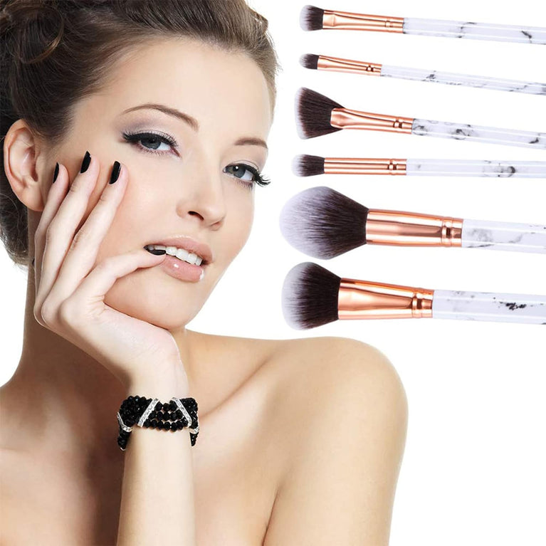 Marble Makeup Brush Set with Stylish Design and Premium Soft Bristles