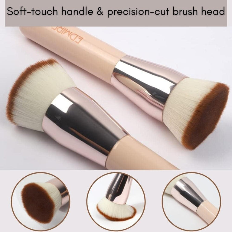 Makeup Brush for Liquid, Cream & Powder Foundations - Premium Quality Vegan Synthetic Hair Brush for Full Coverage