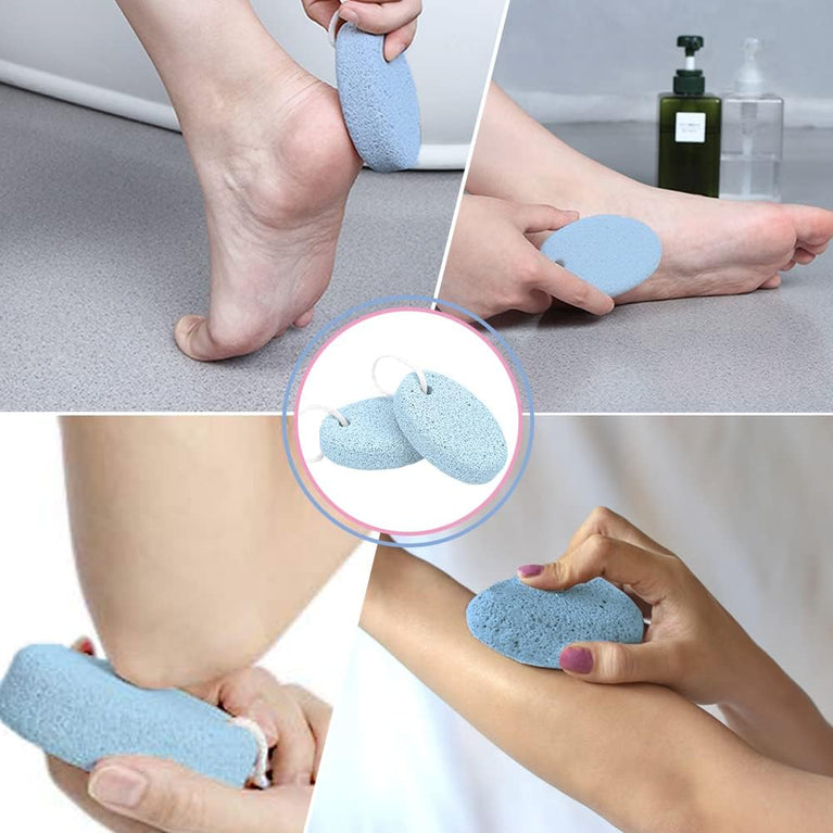 MAYKI Natural Lava Pumice Stone Duo for Feet, Hands & Body - Effective Callus Remover & Foot Scrubber, Perfect for Men & Women's Dead or Hard Skin Care