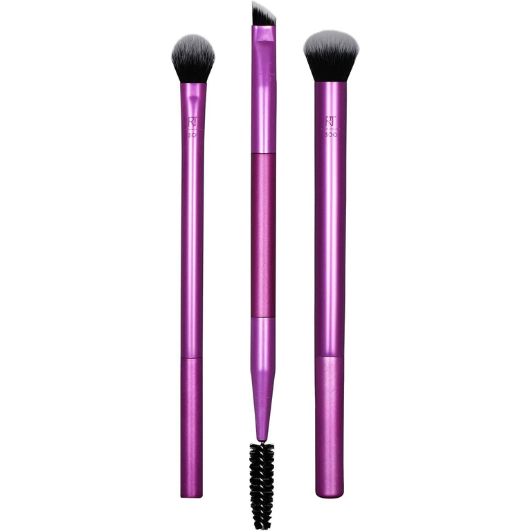 3x Eye Makeup Brush Trio for Flawless Results and Defined Look, Brow Grooming Tools, Vegan and Cruelty-Free,