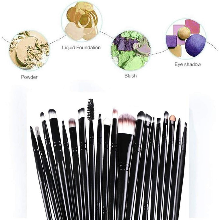 ZHIYE 20-Piece Professional Makeup Brush Set with Soft Synthetic Bristles and Money Back Guarantee