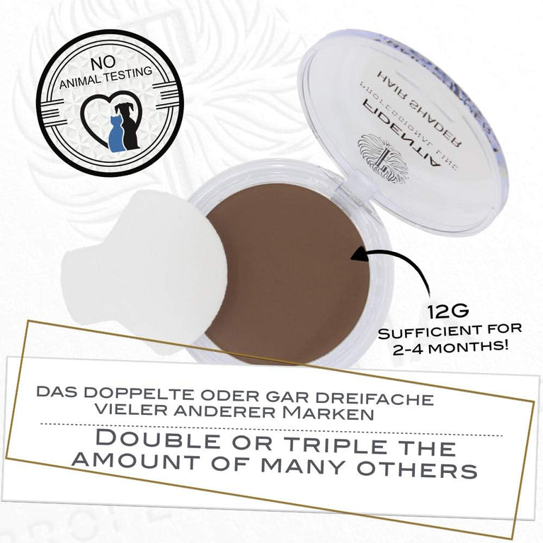 Fidentia Hair Shader Dark Brown Powder for Root Touch-Up and Grey Coverage