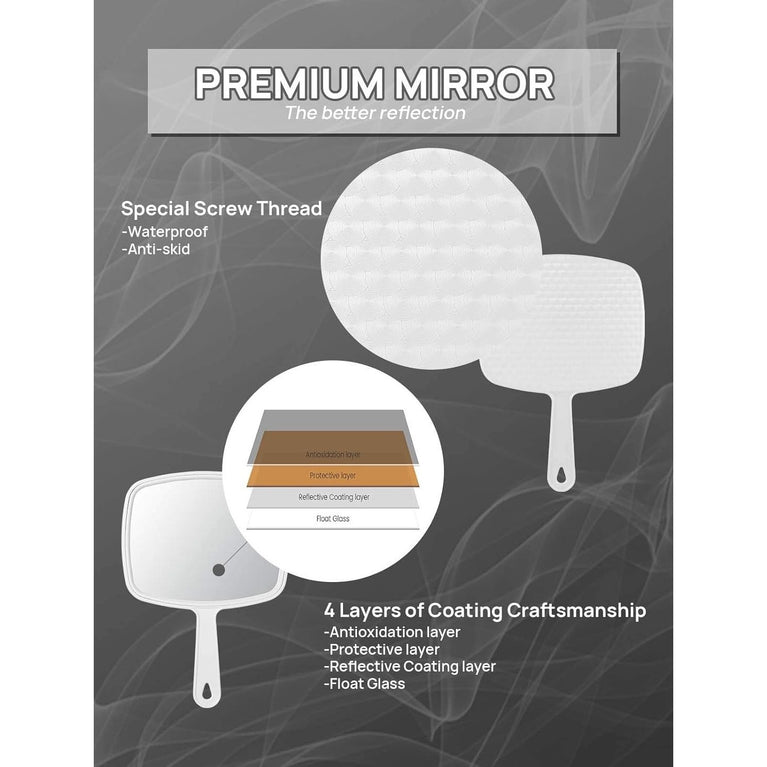 Distortion-Free Handheld Mirror with Anti-Skid Design, Union Jack White