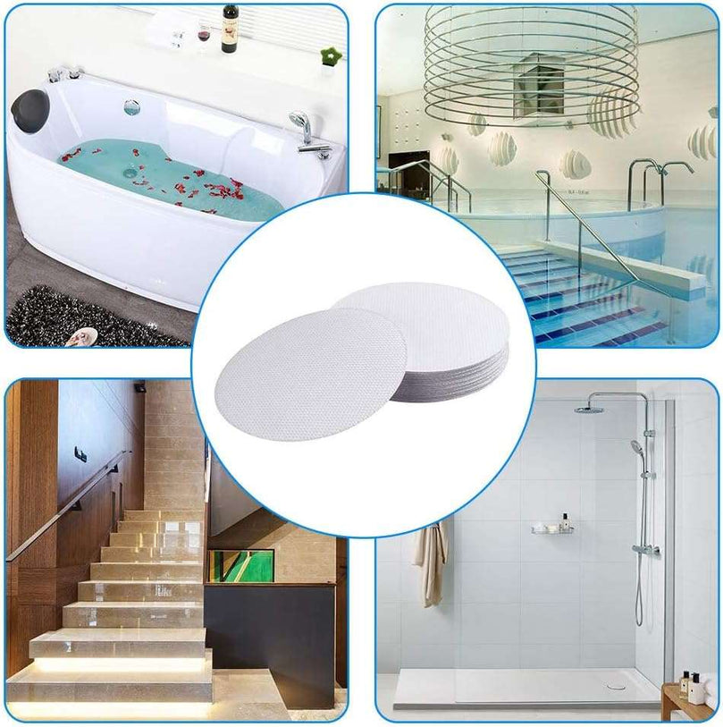 SENSOUSONG 40 Pieces Round Non-Slip Safety Shower Treads Self Adhesive Bathtub Stickers Round Non-Slip Bath Stickers 10 cm/4 Inch, Clear…
