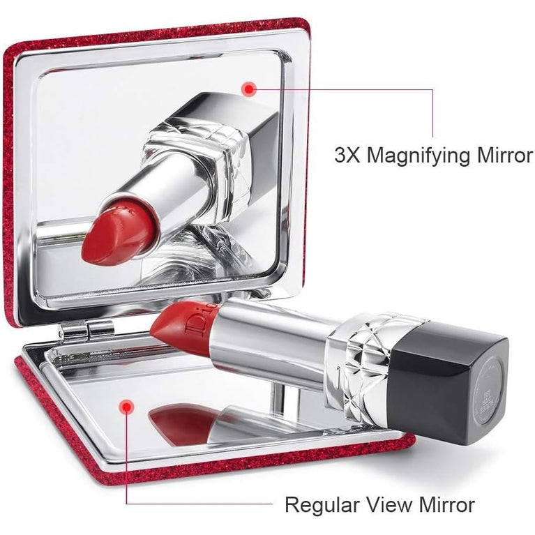Square Compact Makeup Mirror with Magnetic Closure