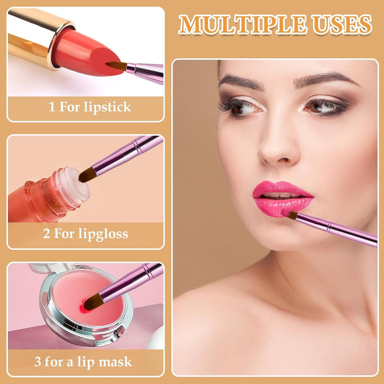 Gold Dual-End Retractable Lip Brush with Concealer Functionality - Compact Lipstick