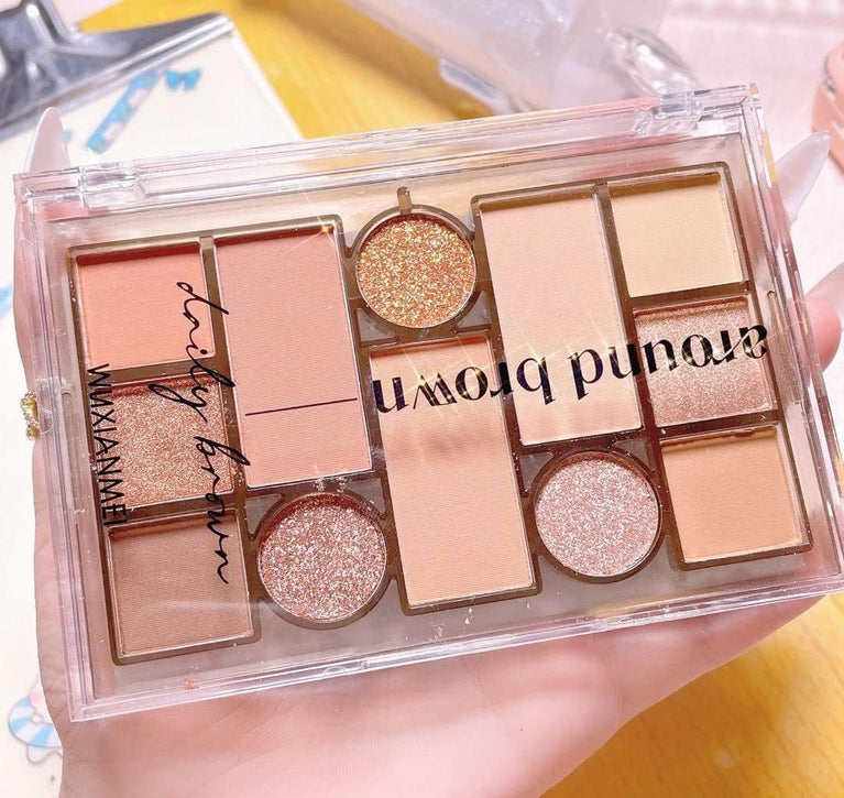 Hazelnut Latte Multi-Purpose Eyeshadow, Bronzer and Face Contour Makeup Palette by Around Brown