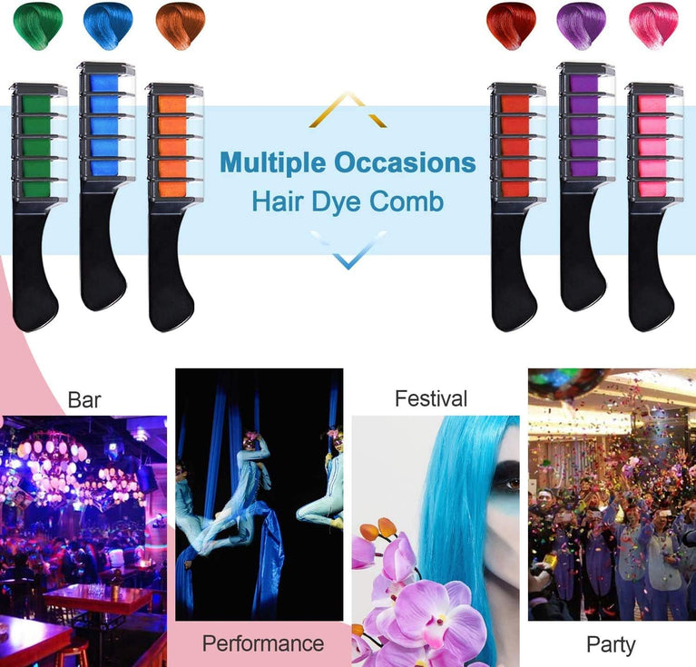 Girls' Ultimate Hair Chalk Set: 10 Vibrant Colors with Washable Brushes for Stylish Hair Art and Party Looks, Ideal Gift for Kids on Various Occasions