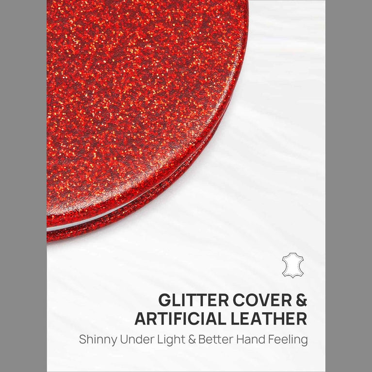 Dual-Sided Compact Mirror with PU Cover and 1X/3X Magnification