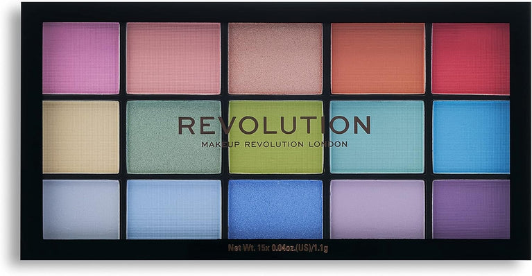 Revolution Beauty London Iconic 3.0, 15 Highly Pigmented Eyeshadow Shades, Matte and Shimmer Finishes, Reloaded Palette, 15 x 0.03 oz/1.10g