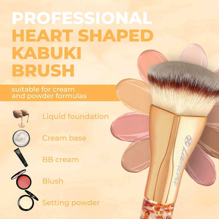 Superior Quality Kabuki Flat Top Makeup Brush - Ideal for Liquid, Cream & Powder Cosmetics