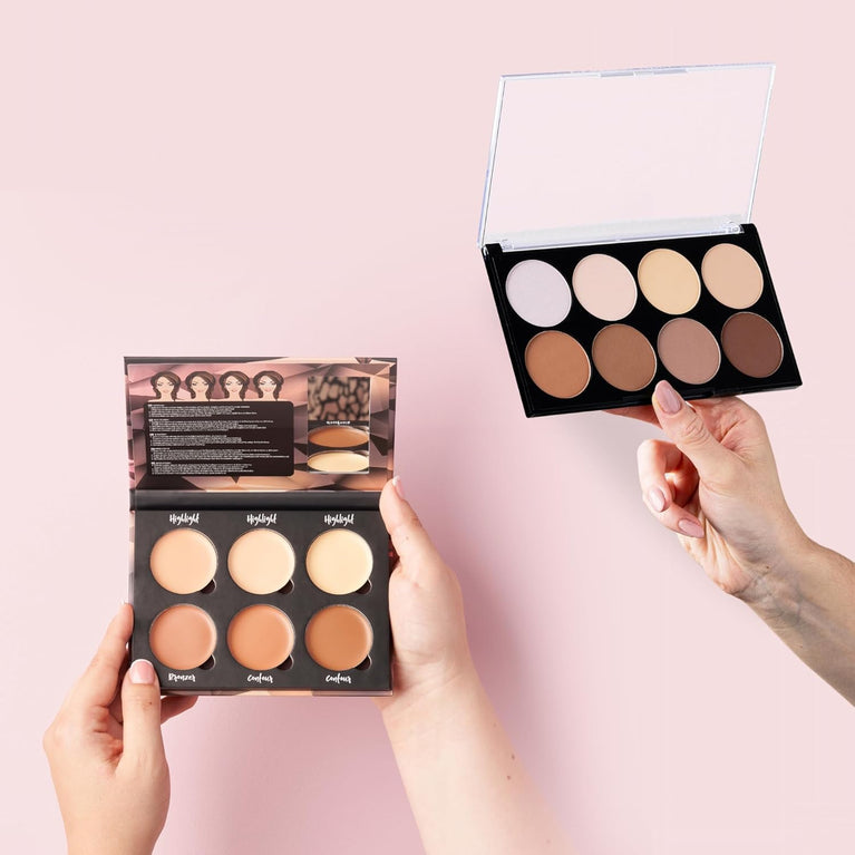 W7 Cosmetics Professional Contour Kit - Cream-Based Highlighting & Concealing Palette with Step-by-Step Guide