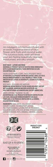 Baylis & Harding Elements Pink Blossom & Lotus Flower Luxury Body Wash, 500 ml (Pack of 4) - Vegan Friendly