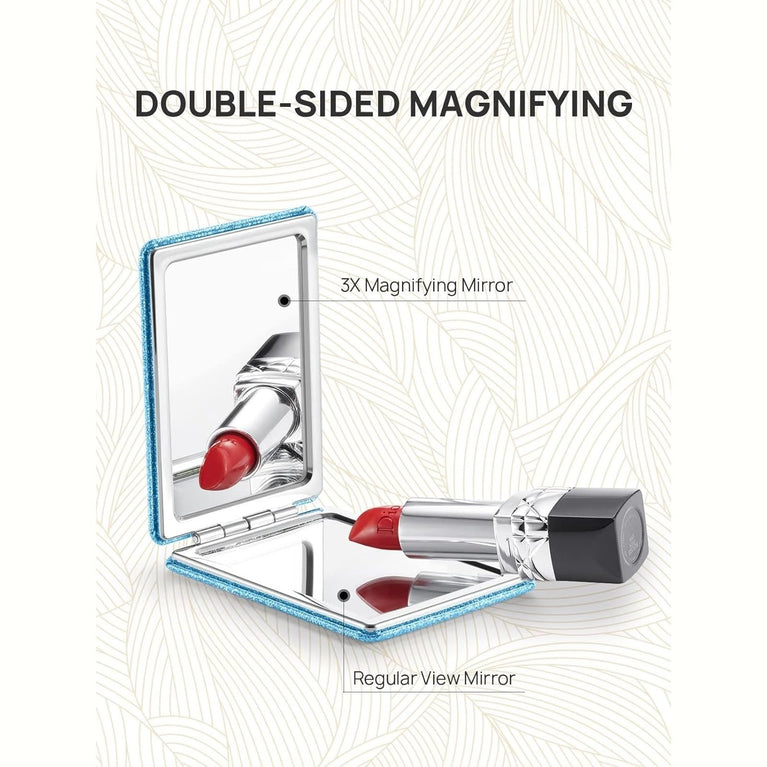 Square Compact Makeup Mirror with Magnetic Closure