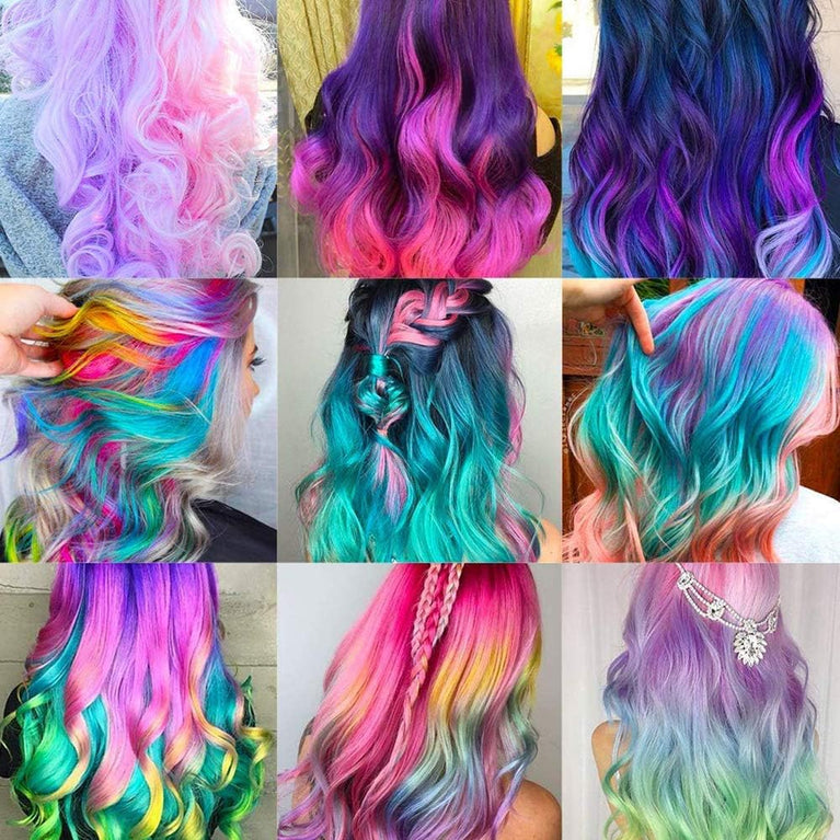 Temporary Hair Chalk Set - 8 Color Pack for Women - Washable Dye Kit for Halloween, Christmas, Makeup and Parties
