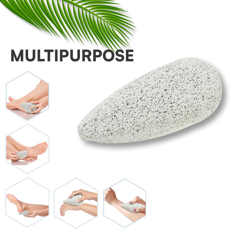 NIMXY Natural Pumice Stone Foot Scrubber - Hard Skin and Callus Remover for Hands and Feet – Effective Dead Skin Exfoliator and Blood Circulation Booster – Perfect Pedicure Tool (Grey, 1 Pc)