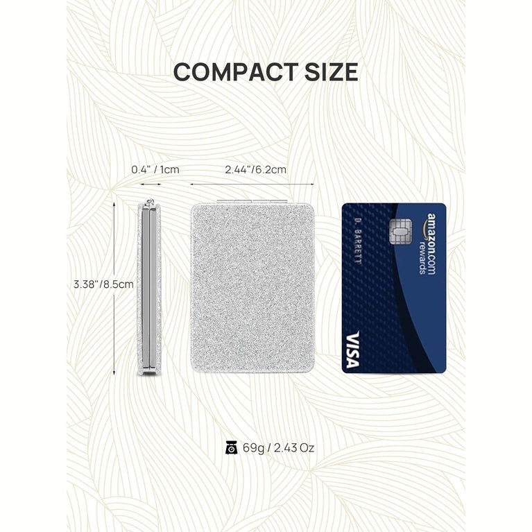 Square Compact Makeup Mirror with Magnetic Closure