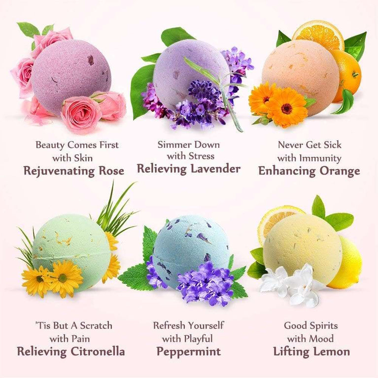 Bath Bombs Gift Set, TTRwin Natural Vegan Spa 12 Fizzy Bubble Bath Bomb Kit with Different Organic Essential Oils，Birthday Gift idea for Her, Women, Men, Kids and Teen Girls