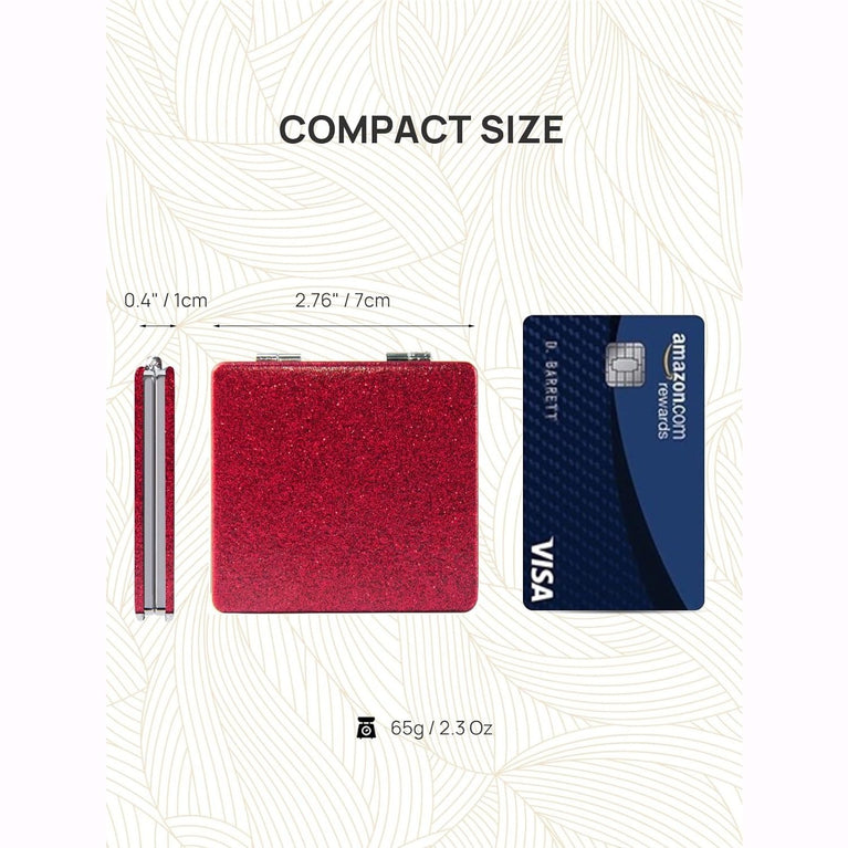 Square Compact Makeup Mirror with Magnetic Closure