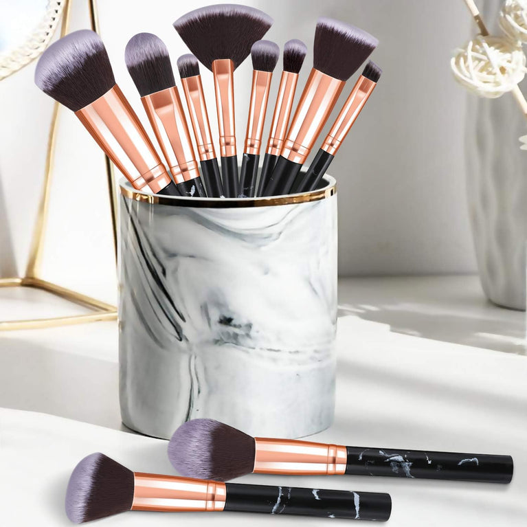 Marble Makeup Brush Set with Stylish Design and Premium Soft Bristles