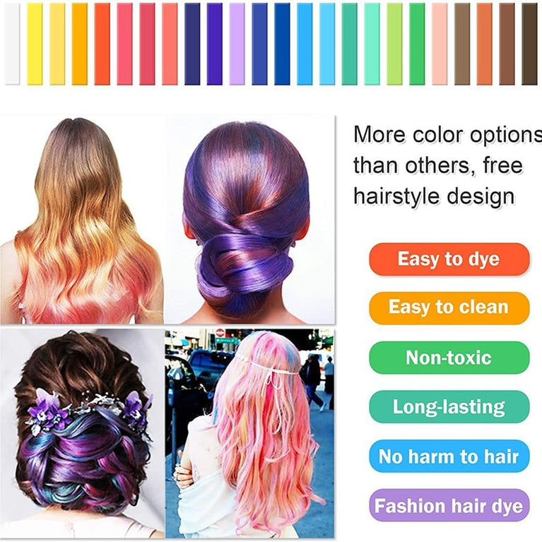 Colorful Hair Chalk Set for Creative Hair Designs