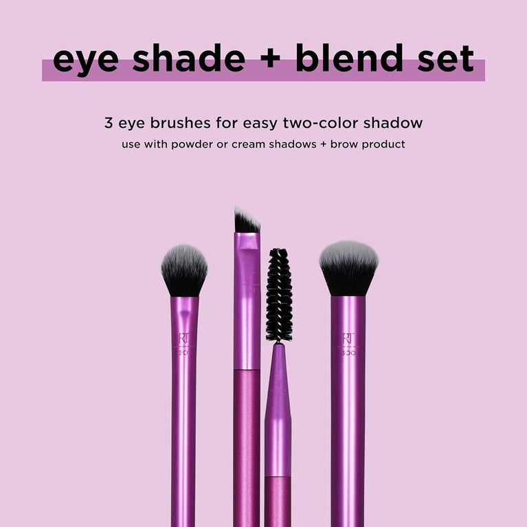 3x Eye Makeup Brush Trio for Flawless Results and Defined Look, Brow Grooming Tools, Vegan and Cruelty-Free,