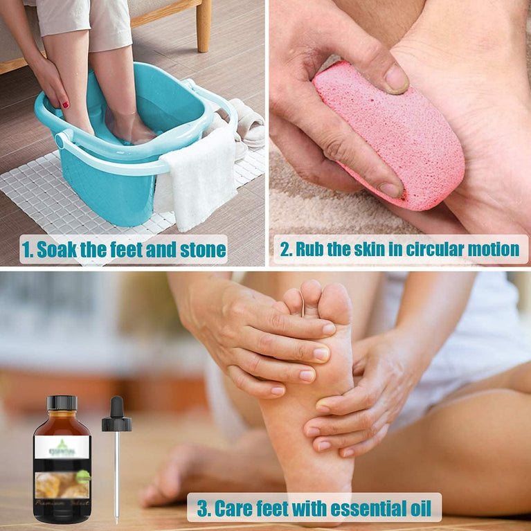 MAYKI Natural Lava Pumice Stone Duo for Feet, Hands & Body - Effective Callus Remover & Foot Scrubber, Perfect for Men & Women's Dead or Hard Skin Care