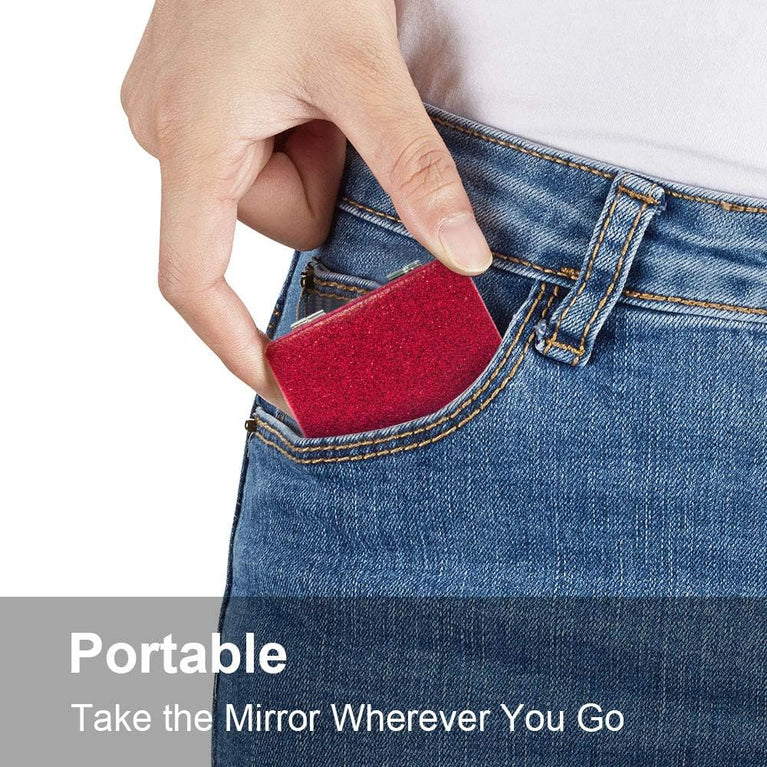 Square Compact Makeup Mirror with Magnetic Closure