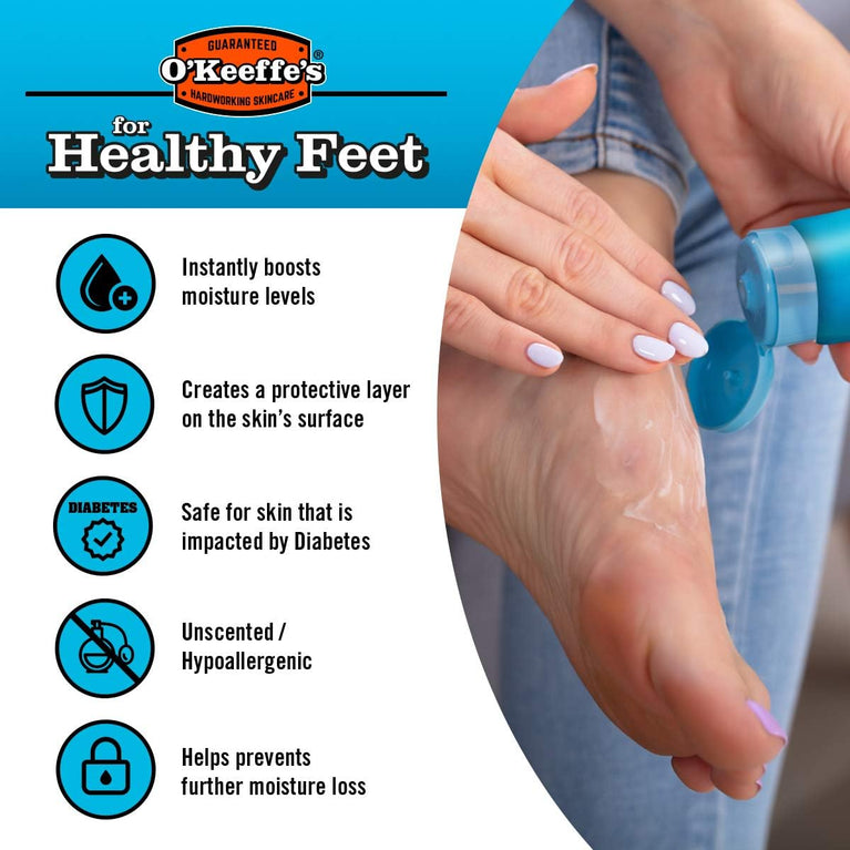 O'Keeffe's Superior Hydration Foot Cream, 80ml – Ultimate Solution for Severely Dry, Cracked Feet