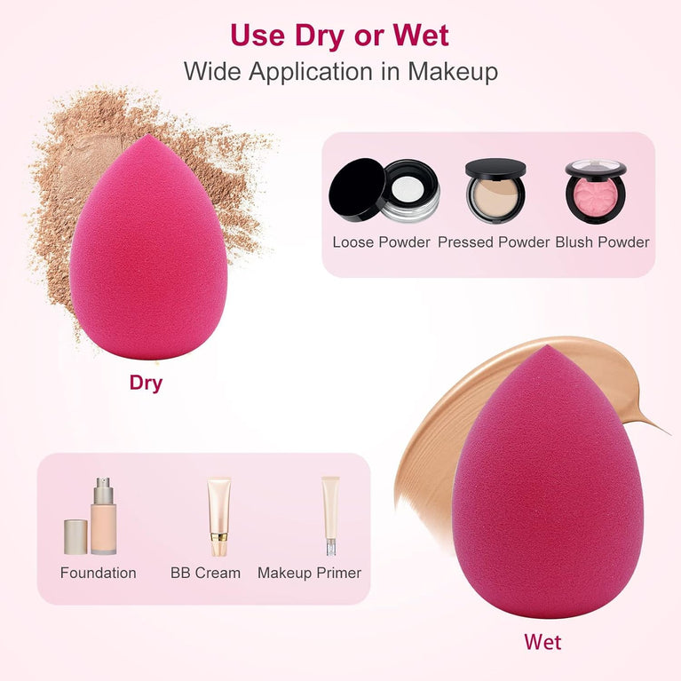 ro 6-Piece Makeup Sponge Set: Non-Latex Beauty Blenders for Flawless Foundation, Cream, and Powder Application