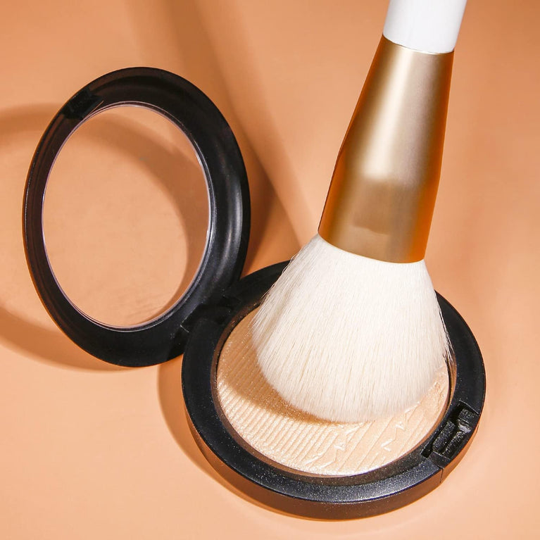 3-Piece Makeup Brush Set – White – Powder, Concealer and Blush Brushes, Vegan