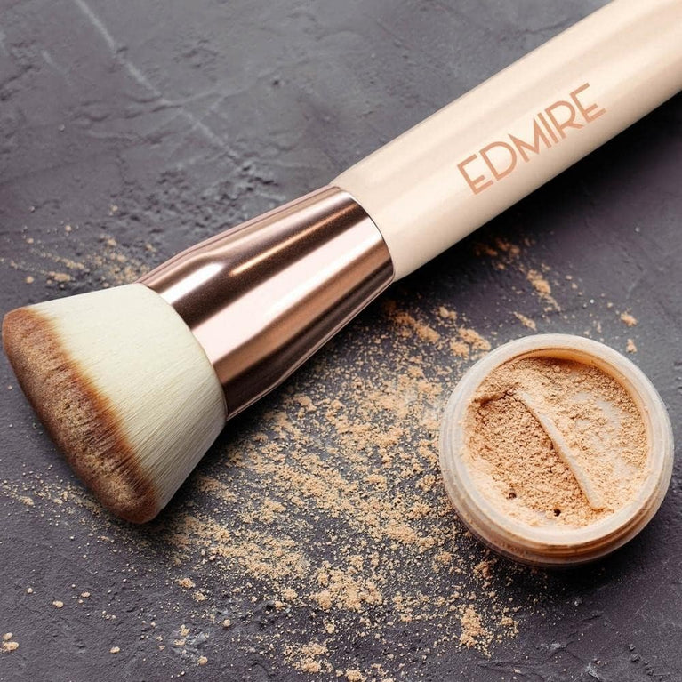 Makeup Brush for Liquid, Cream & Powder Foundations - Premium Quality Vegan Synthetic Hair Brush for Full Coverage