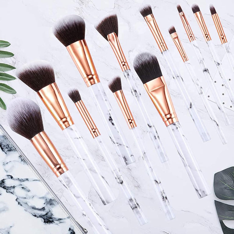 Marble Makeup Brush Set with Stylish Design and Premium Soft Bristles